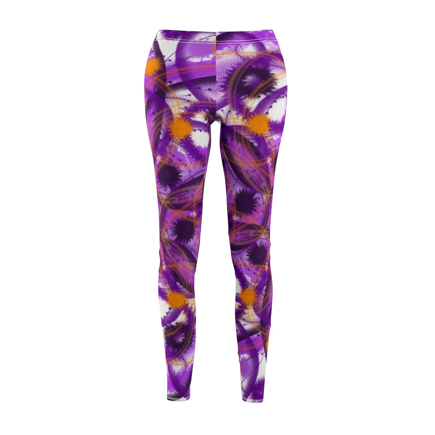 Stylish Abstract Print Women's Mid-Rise Casual Leggings - Comfortable Fitness & Lounge Wear