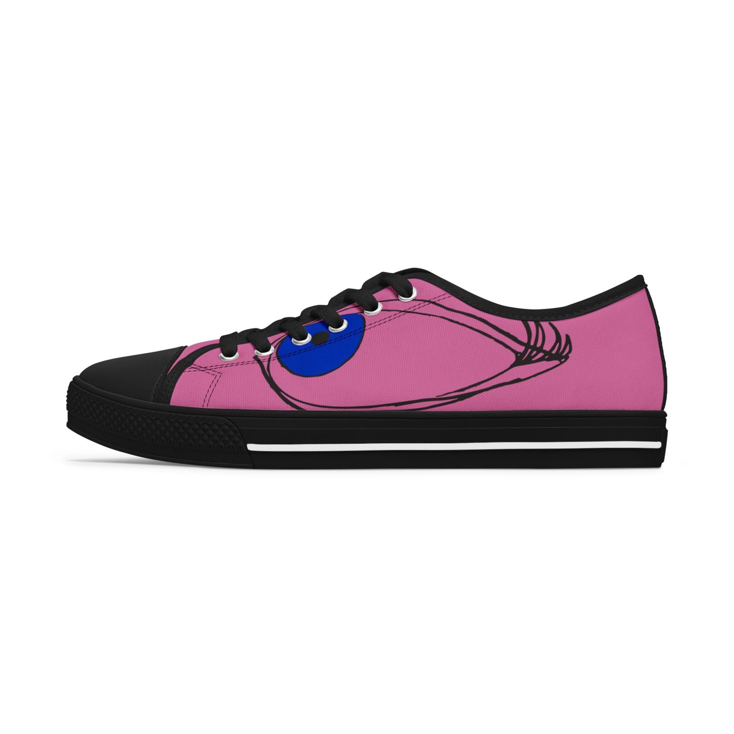 Cute Pink Eye Graphic Women's Low Top Sneakers - Fun Casual Footwear