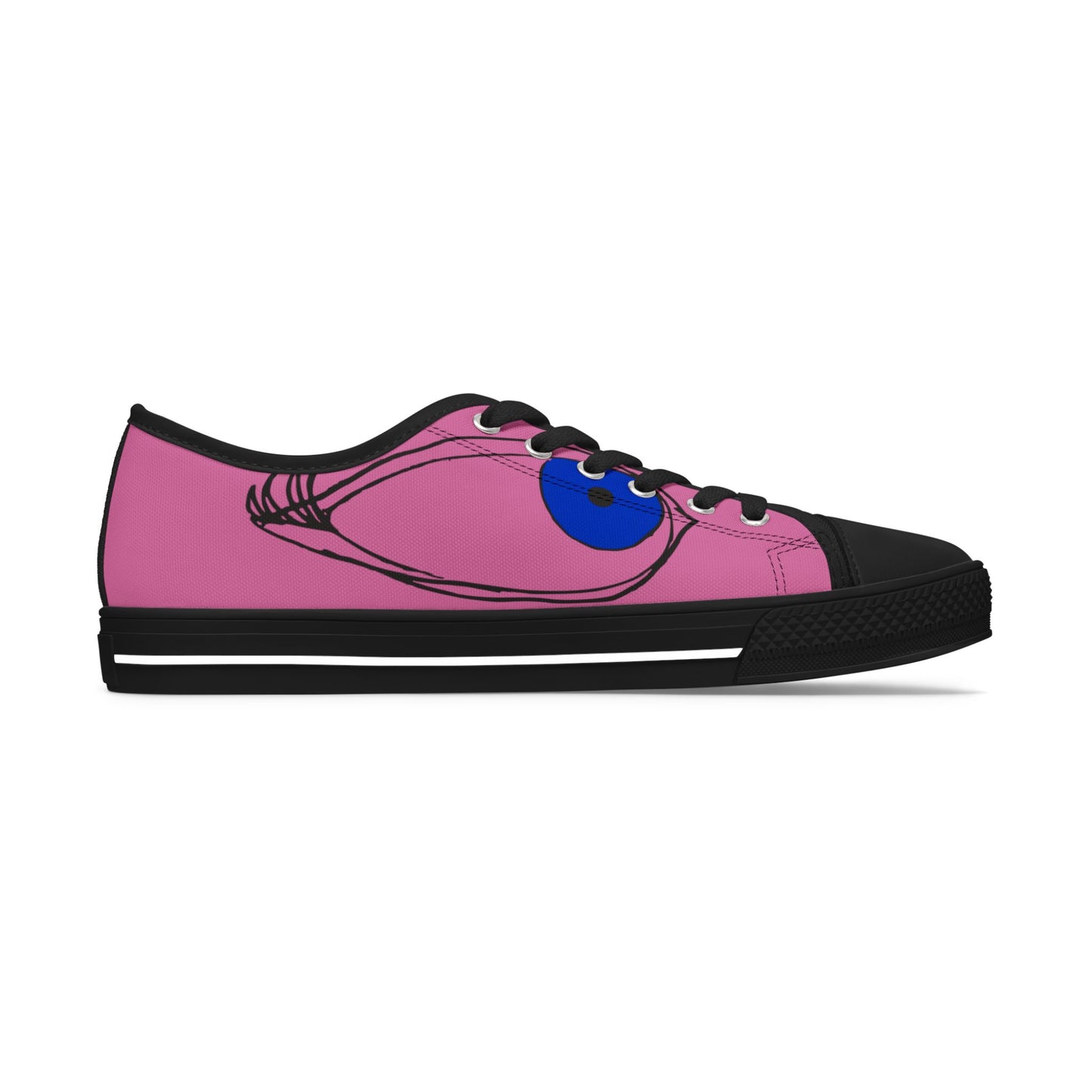 Cute Pink Eye Graphic Women's Low Top Sneakers - Fun Casual Footwear